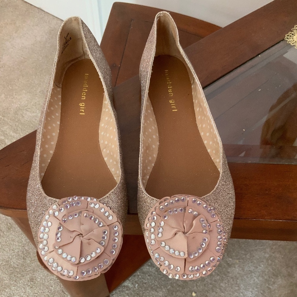MADDEN GIRL RHINESTONE GLITTER BOW SHOES